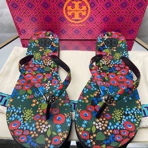 Tory Burch Darling Floral Thin Flip Flops